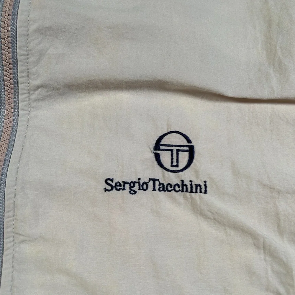 Vintage Sergio Tacchini Track Jacket Men 42 Windbreaker Full Zip Light Nylon 90s